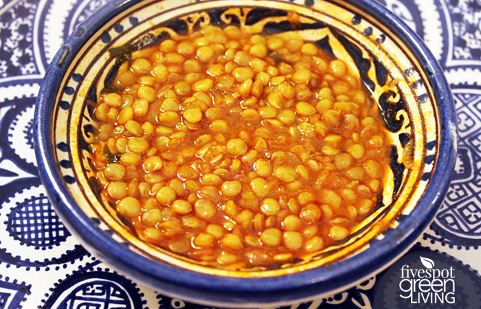 Moroccan Lentils with tomatoes and onions