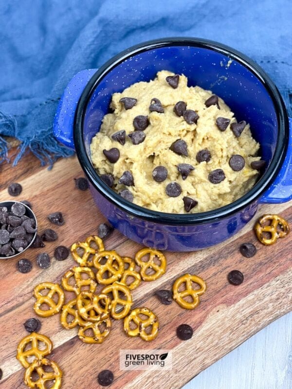 cookie dough hummus with chocolate chips
