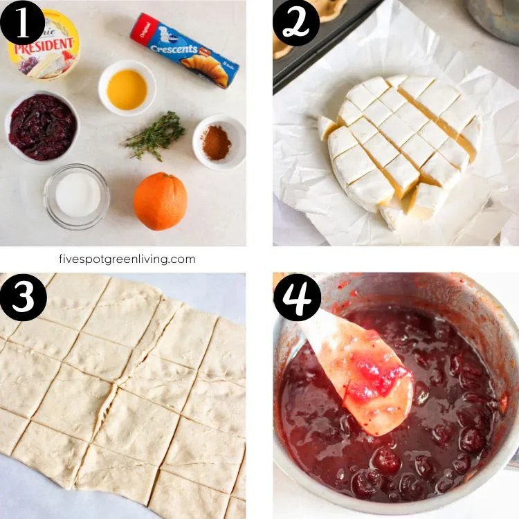 Cranberry Brie Bites in process